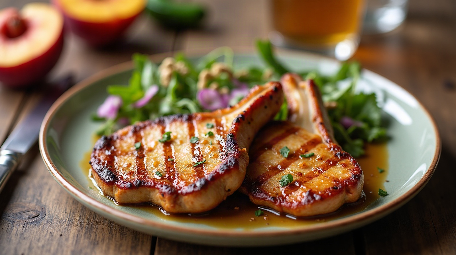 Grilled Pork Chops with Peach-Jalapeño Glaze. Right now, Palisade peaches are hitting their peak across the Front Range, and they're too good to save only for dessert. Their natural sweetness and slight tang work beautifully against savory pork, especially when you add a little heat. This